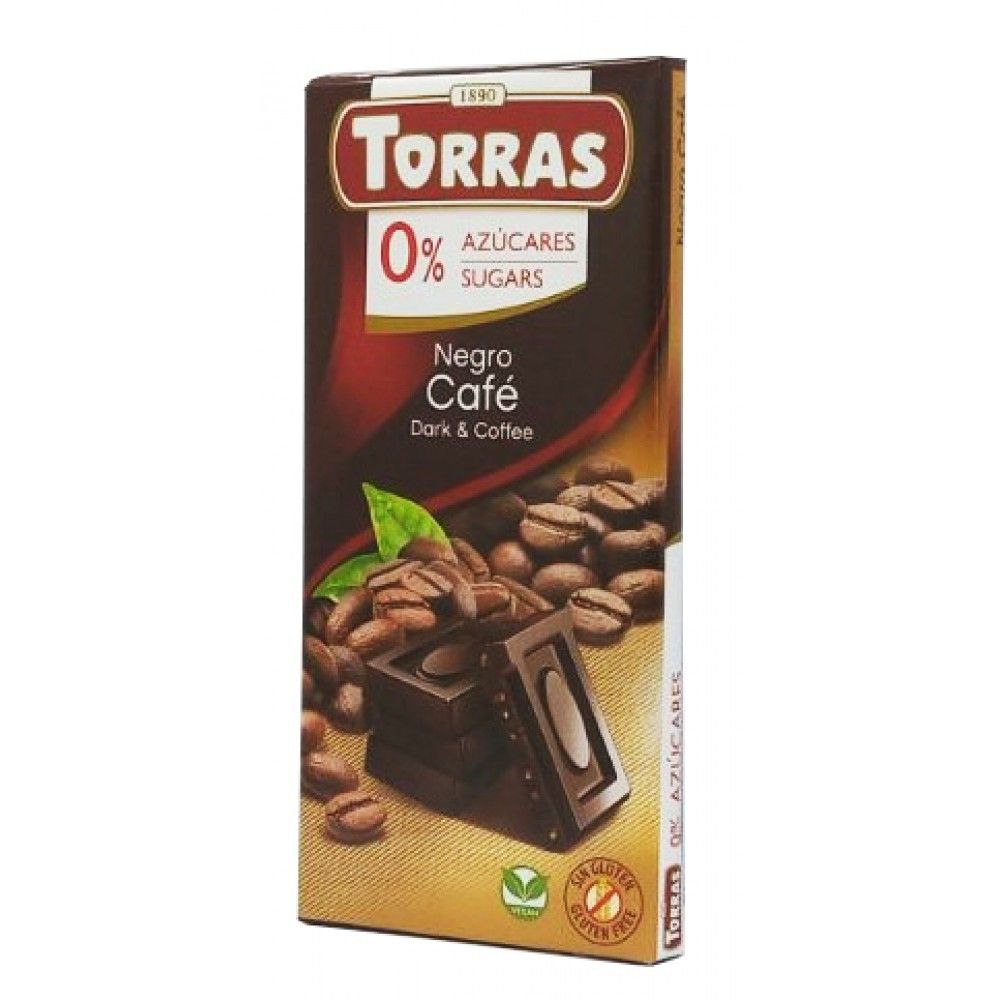 Шоколад чорний 568 Torras з кавою NEGRO CAFE 75г